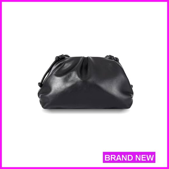 Vegan Leather Clutch Evening Bag with Adjustable Strap Soft PU Purse